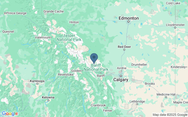 Kaart met locatie Banff National Park